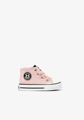 Baby's Pink Patent Leather Hi-Top Sneakers