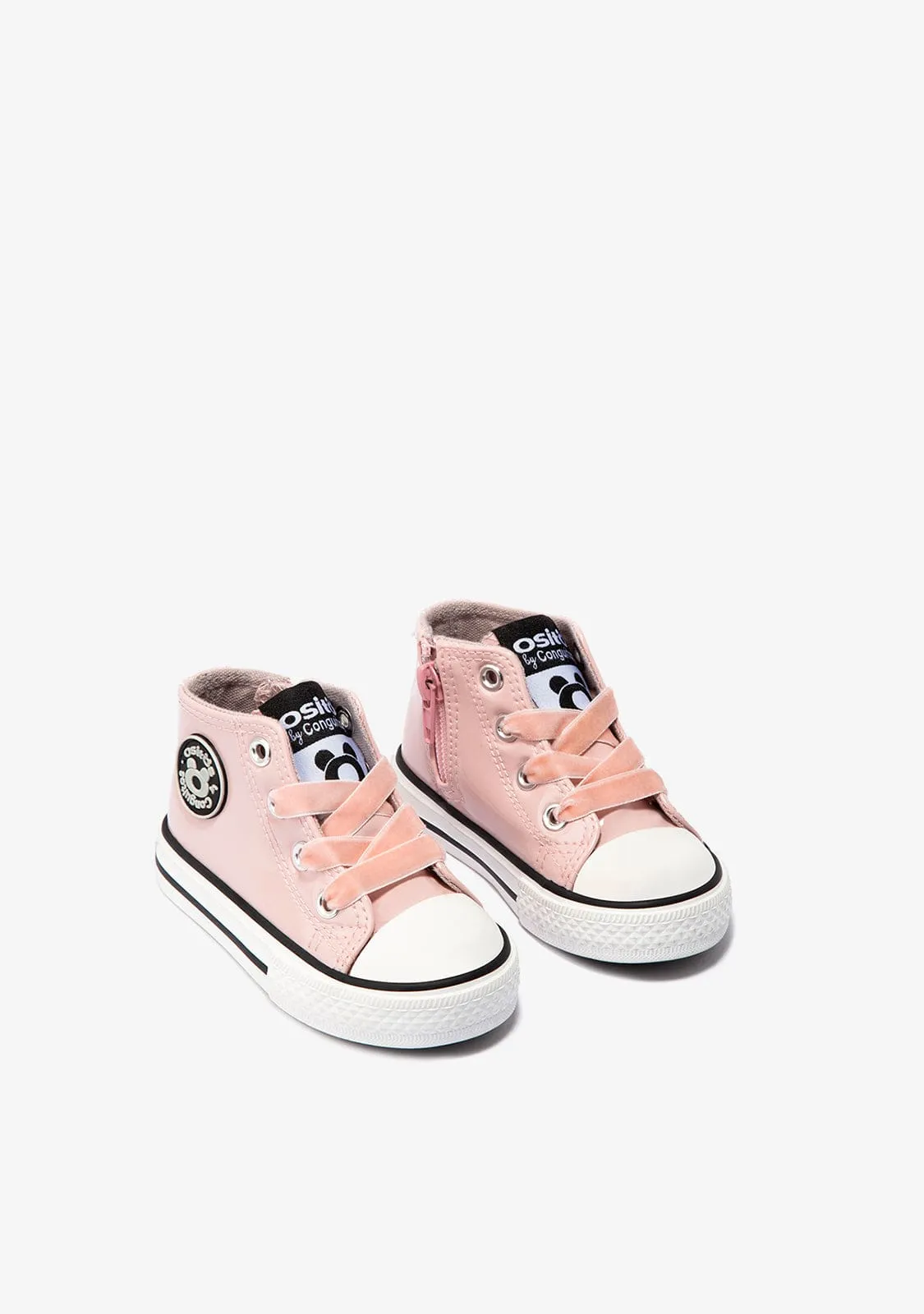 Baby's Pink Patent Leather Hi-Top Sneakers