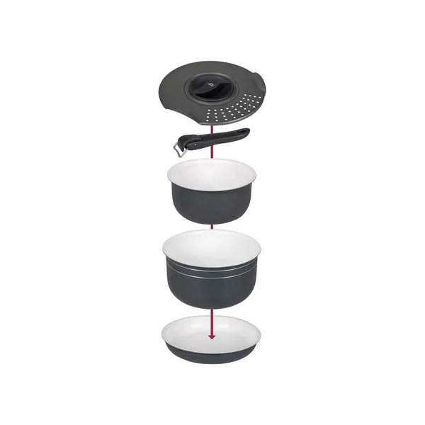 Bo-Camp Cookware Set Trekking 5 Pieces Ceramic Coating Aluminium