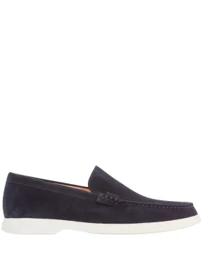 BOSS Sienne Loafers Slip-on Suede Boat Shoes Dark Blue