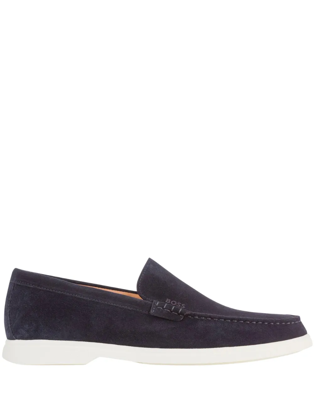 BOSS Sienne Loafers Slip-on Suede Boat Shoes Dark Blue