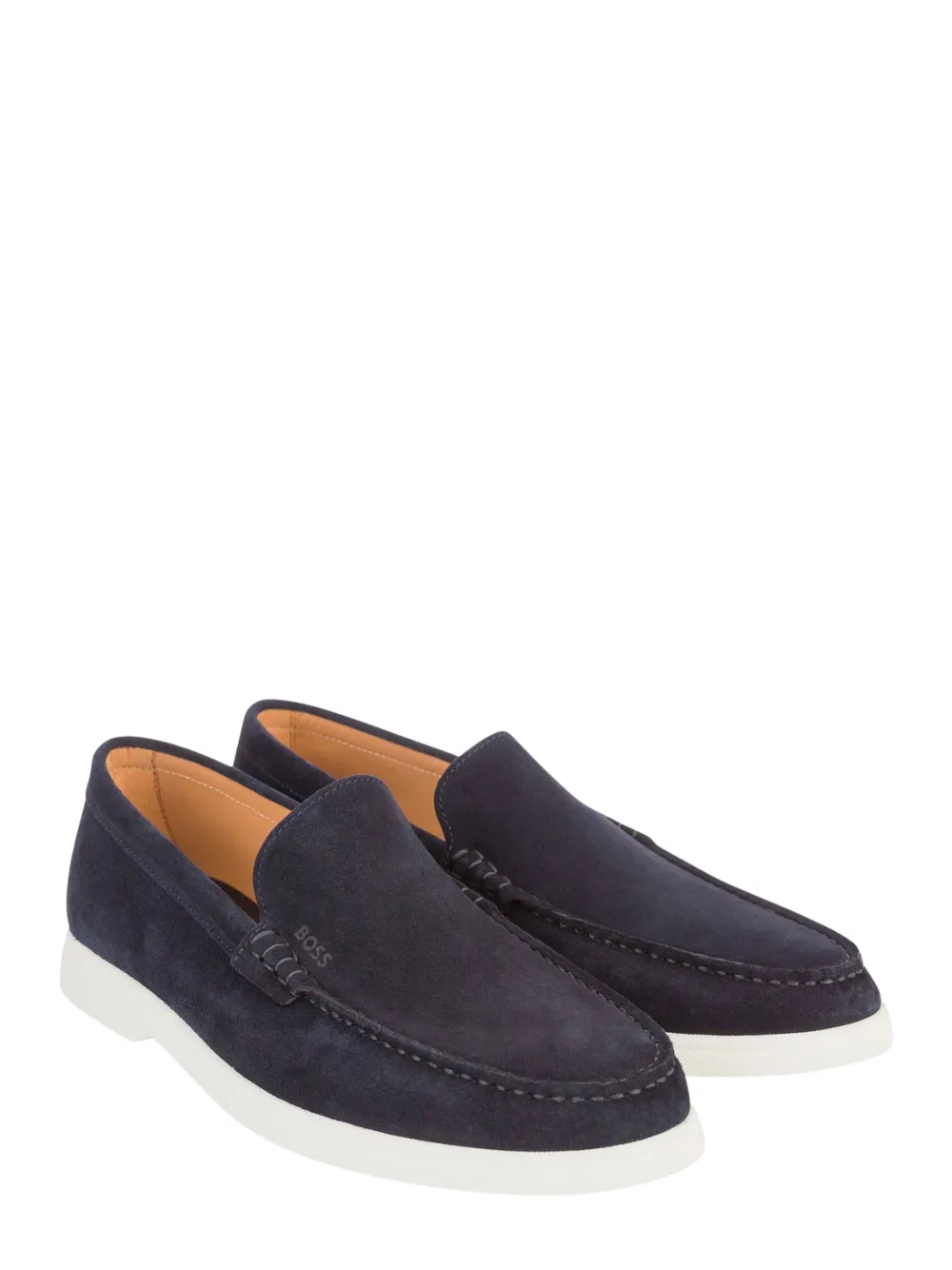 BOSS Sienne Loafers Slip-on Suede Boat Shoes Dark Blue