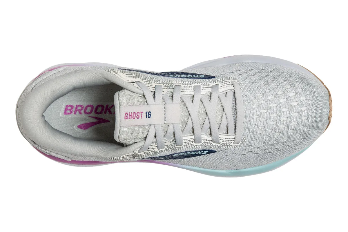 Brooks Ghost 16 D White/Grey/Estate Blue Womens