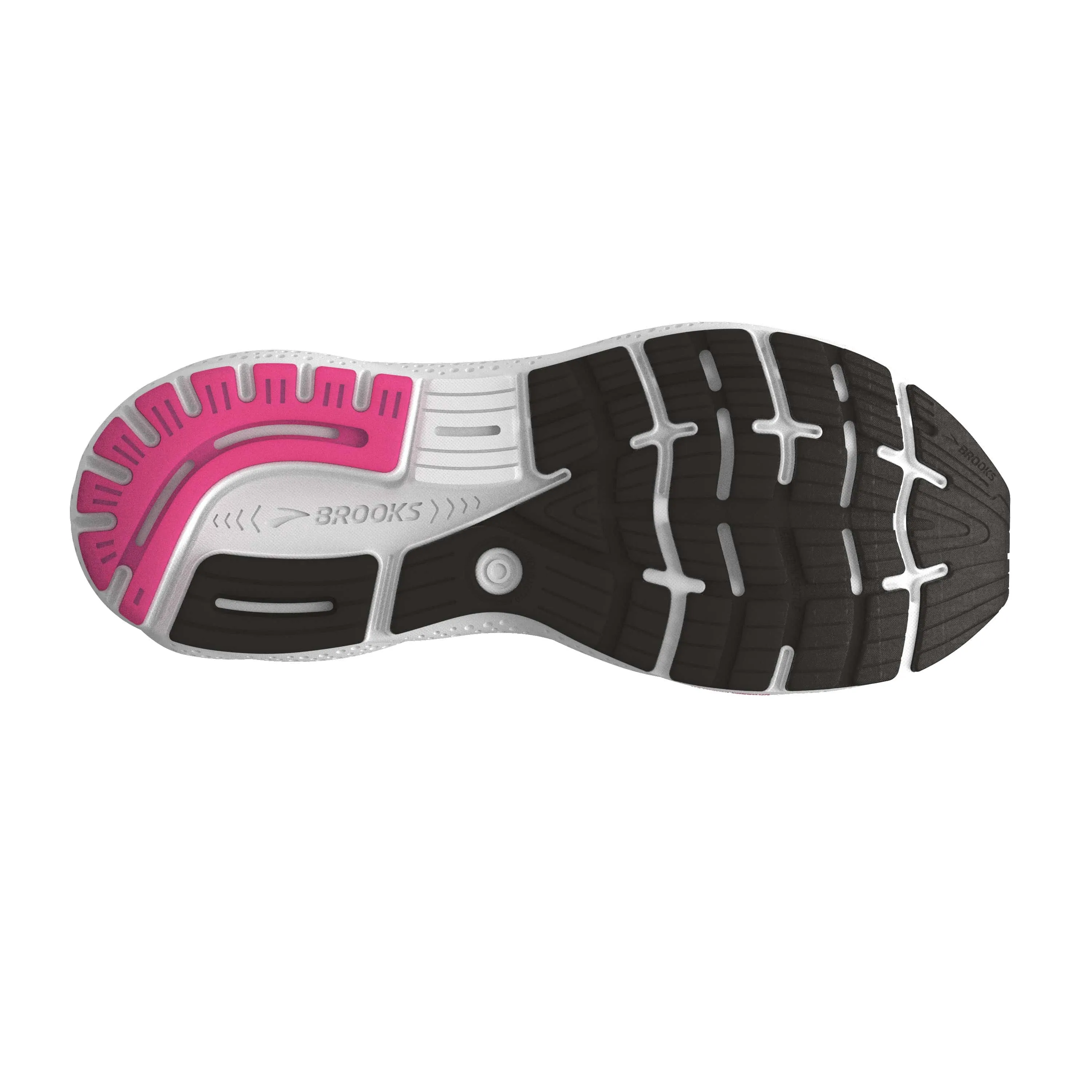 Brooks Women's Ghost 16 Running Shoes D Width (Wide Fit) in Black/Pink/Yellow AW24