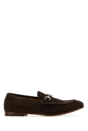Brown suede loafers