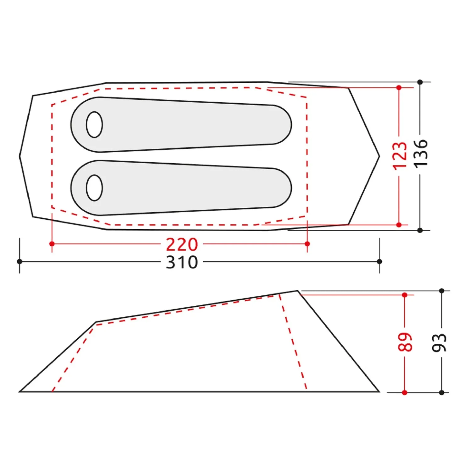 CAMP MINIMA 2 SL TENDA DUE POSTI COMPATTA E SUPERLEGGERA