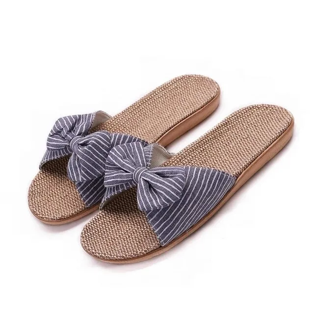 Casual Summer Style Linen Comfortable Slippers For Women