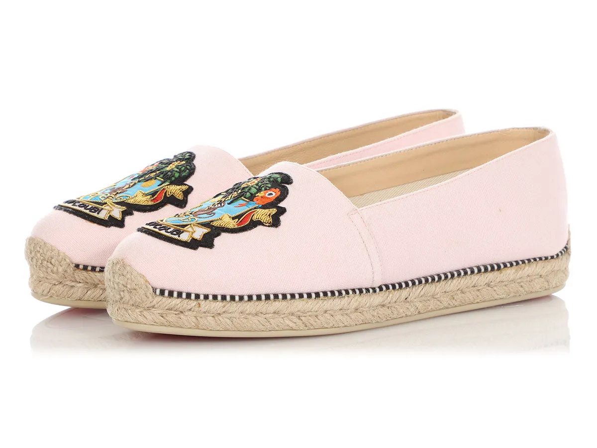 Christian Louboutin Pink Lougalia Espadrille Flats