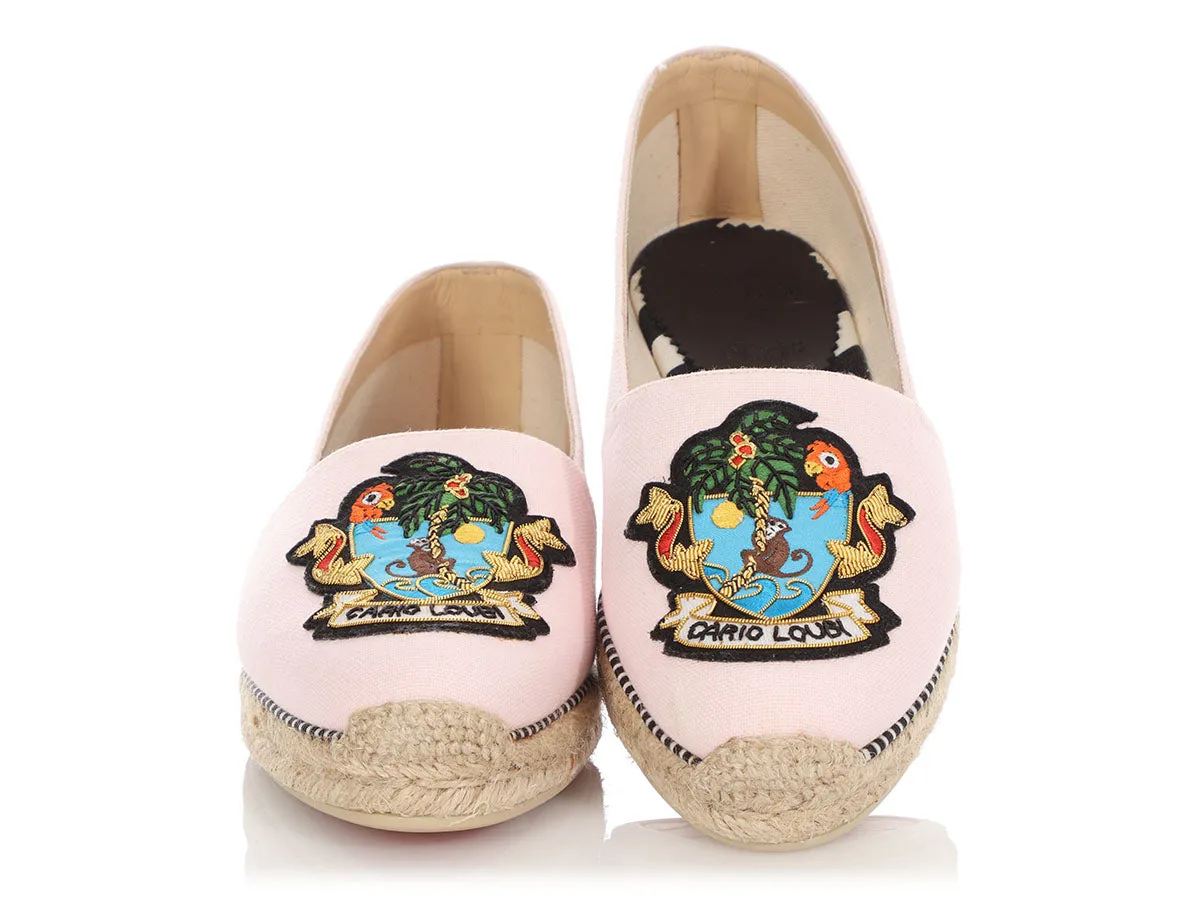 Christian Louboutin Pink Lougalia Espadrille Flats