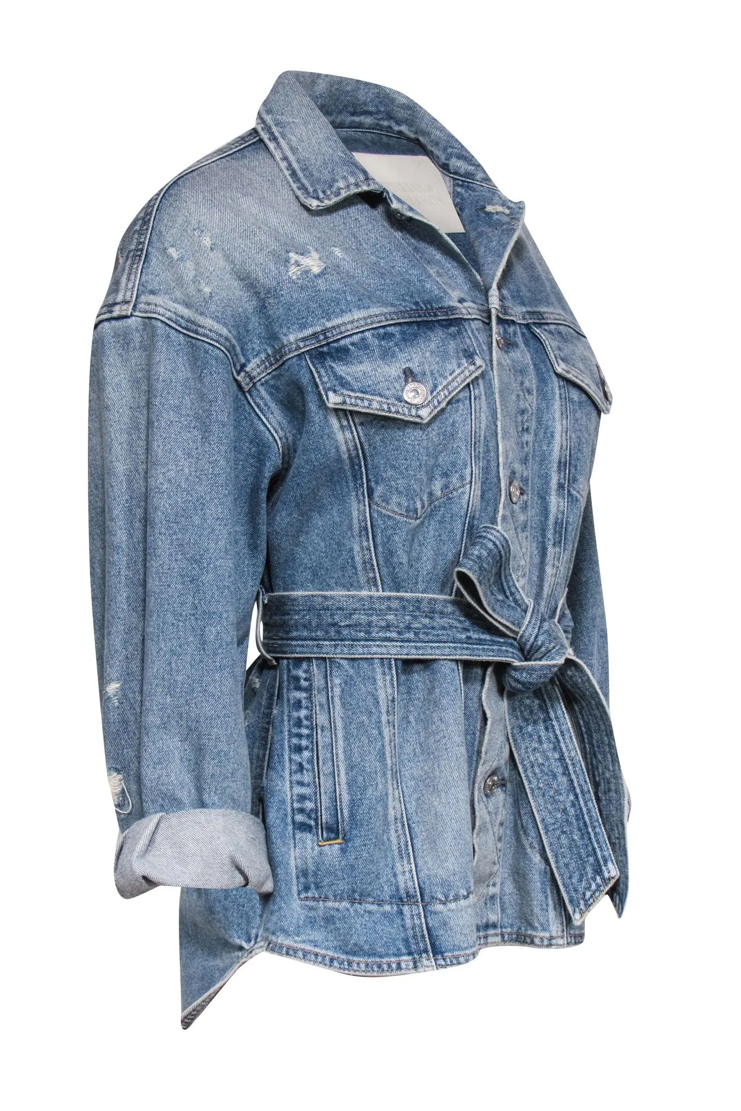 Citizens of Humanity - Denim Blue Oversized Jacket w/ Tie Sz XS