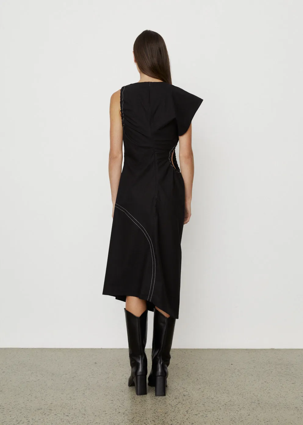 Cut Out Poplin Dress