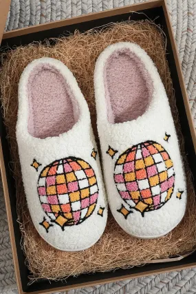Disco Ball Plush Slippers