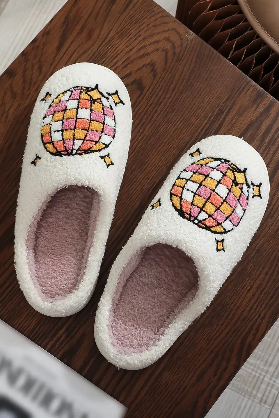 Disco Ball Plush Slippers