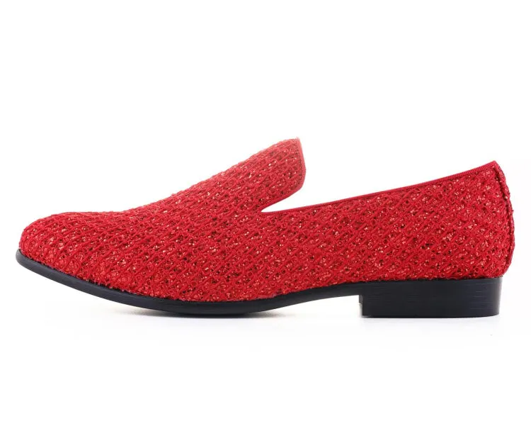 Glittering Tuxedo Slippers Women’s Lattice Glitter Upper