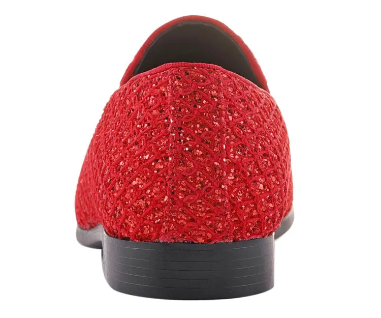 Glittering Tuxedo Slippers Women’s Lattice Glitter Upper
