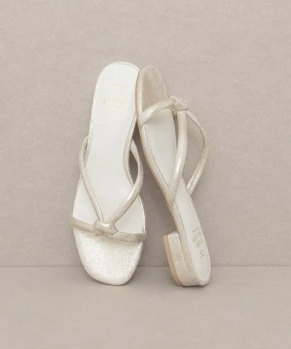 Gold Knotted Flat Sandal