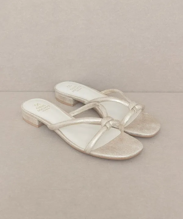 Gold Knotted Flat Sandal