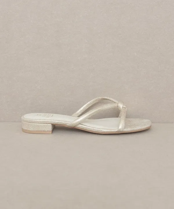 Gold Knotted Flat Sandal