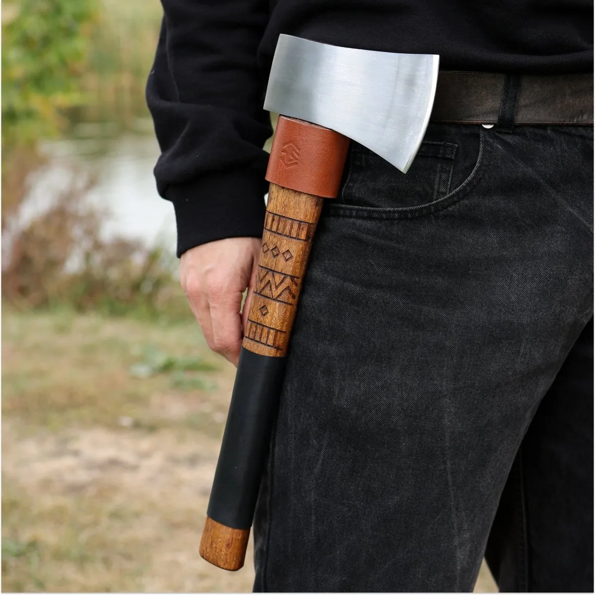 Handmade Genuine Leather Axe Holster with Belt Loop