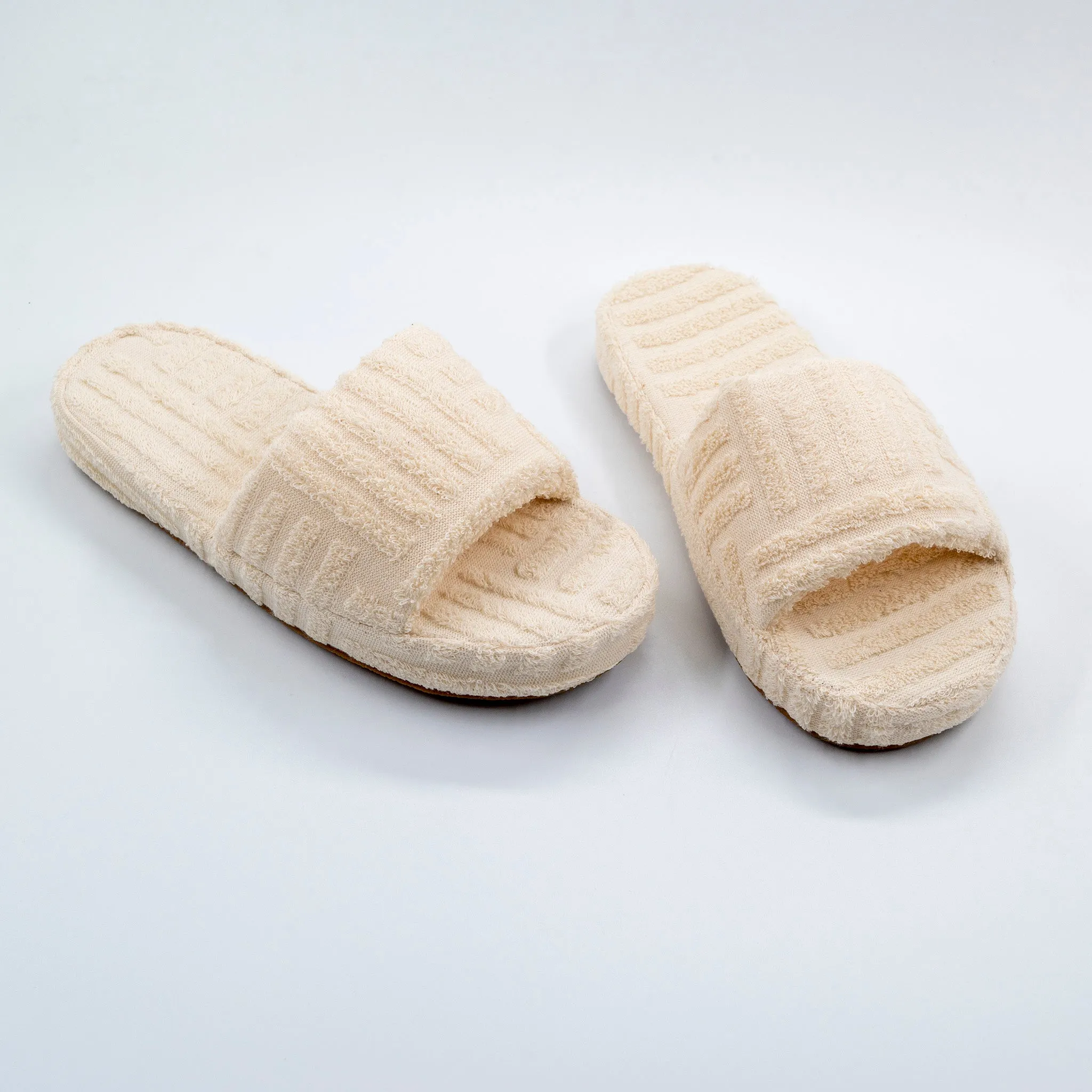 Juicy Ecru Terry Towelling Slider Slippers