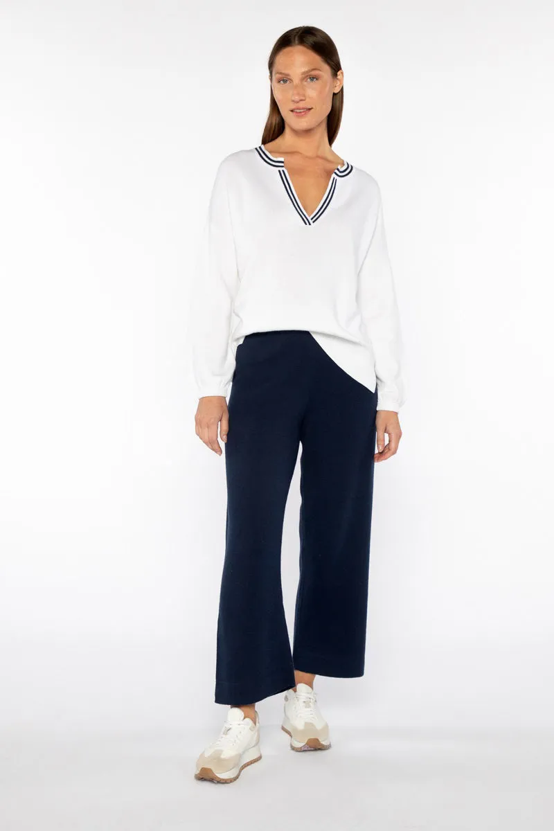 KINROSS CASHMERE - COVERSTITCH SROP COTTON BLEND PANT