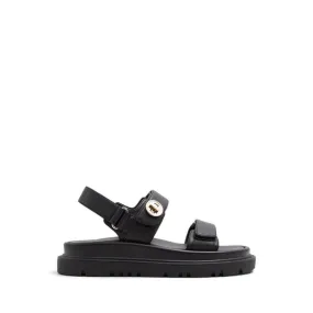 Linette Flat Sandals - Black