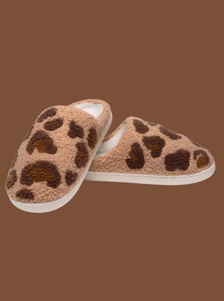 Living Royal - Indoor / Outdoor Slippers - Leopard Print - Brown