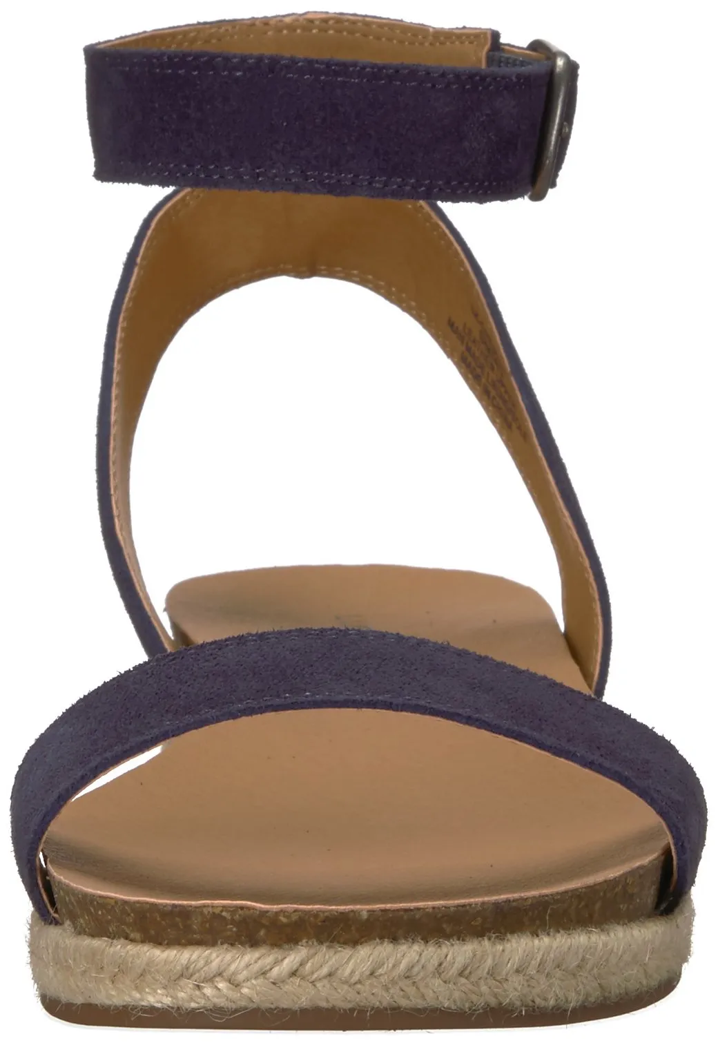 Lucky Brand Garston Flat Moroccan Blue Suede Low Wedge Sandals