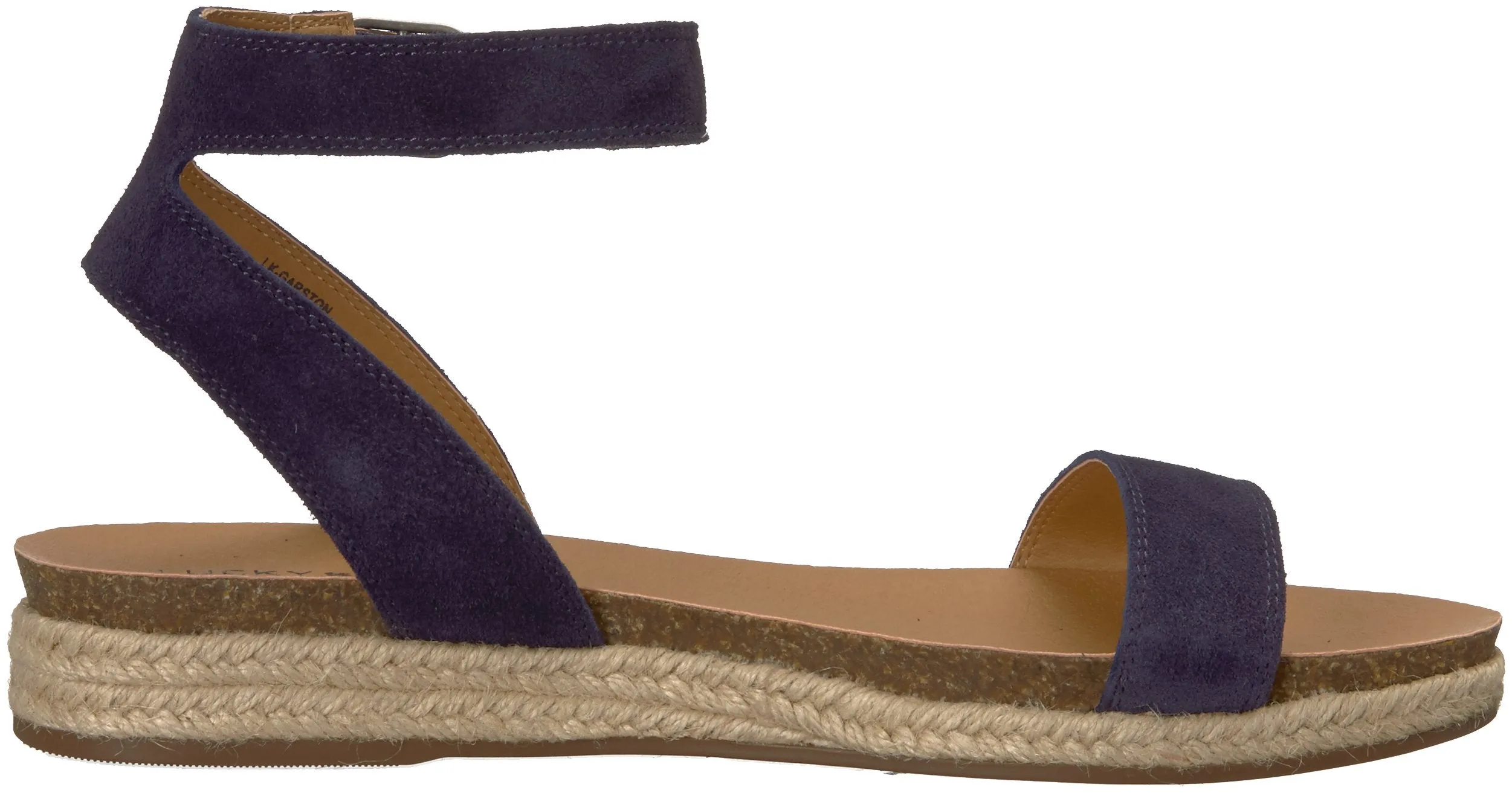 Lucky Brand Garston Flat Moroccan Blue Suede Low Wedge Sandals