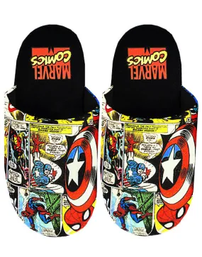 Marvel Avengers All Over Comic Print Multi-Coloured Men's Mule Slippers