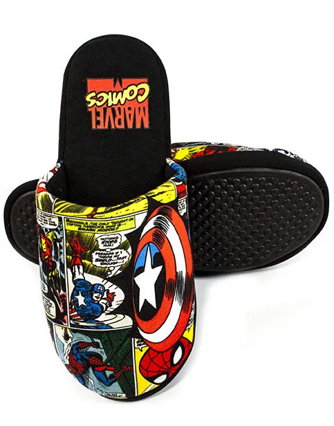 Marvel Avengers All Over Comic Print Multi-Coloured Men's Mule Slippers
