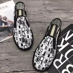 Men's Summer Breathable Mesh Loafers with Plaids - Anti-Odor, Soft Sole, Casual Shoes