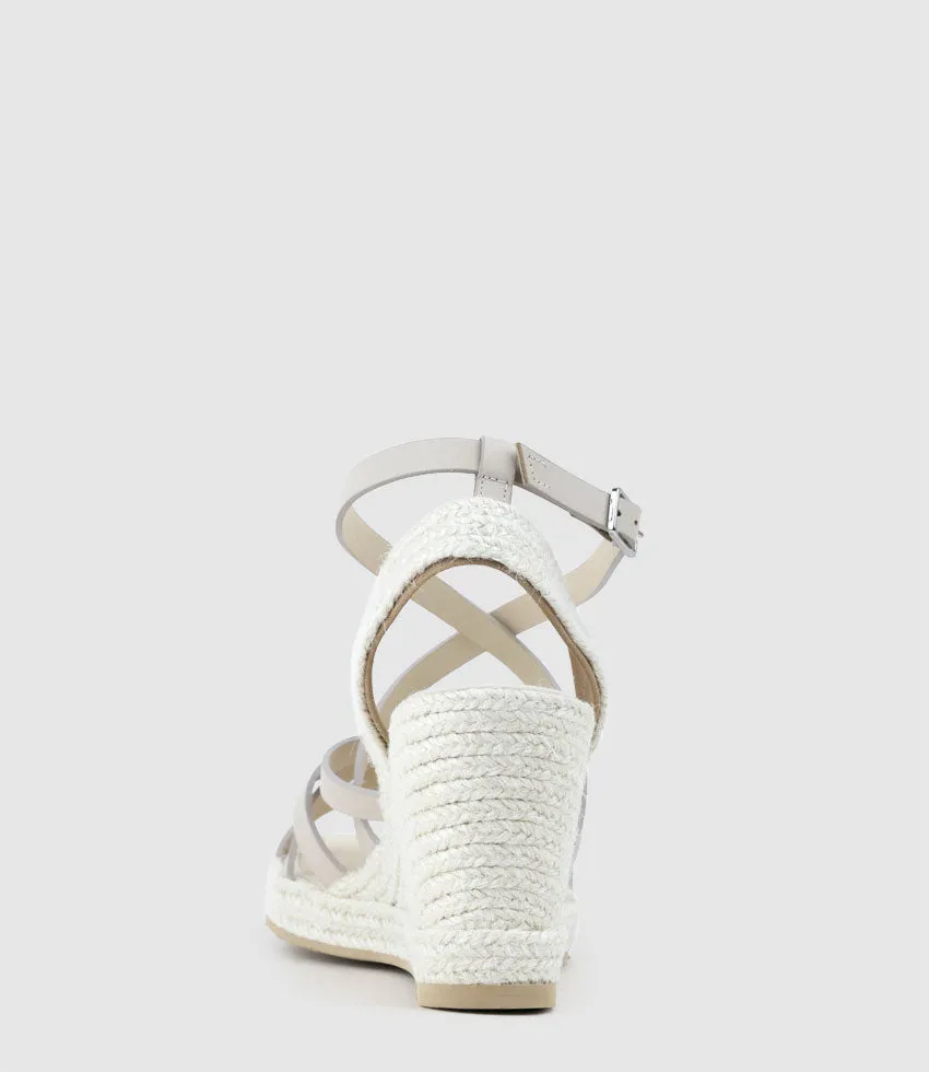 MILENA Strappy Tonal Espadrille in Offwhite