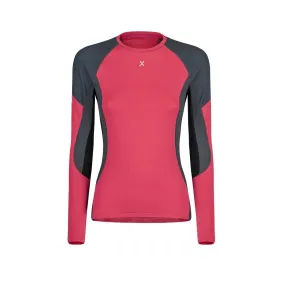 MONTURA RUN FLY W MAGLIA A MANICHE LUNGHE DONNA TECNICA E TRASPIRANTE - COLORE ROSA SUGAR/PIOMBO