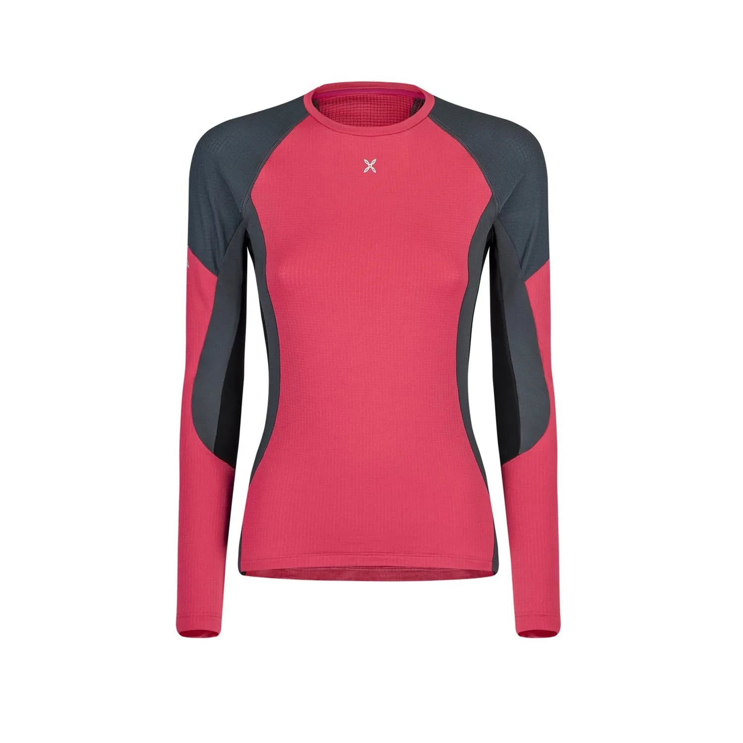 MONTURA RUN FLY W MAGLIA A MANICHE LUNGHE DONNA TECNICA E TRASPIRANTE - COLORE ROSA SUGAR/PIOMBO