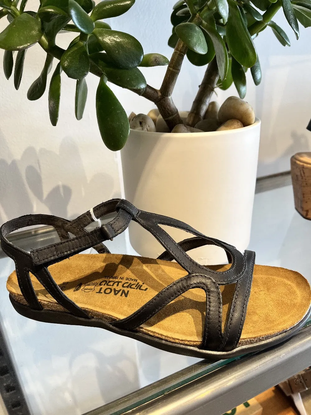 NAOT Dorith Black Ladies Leather Sandal