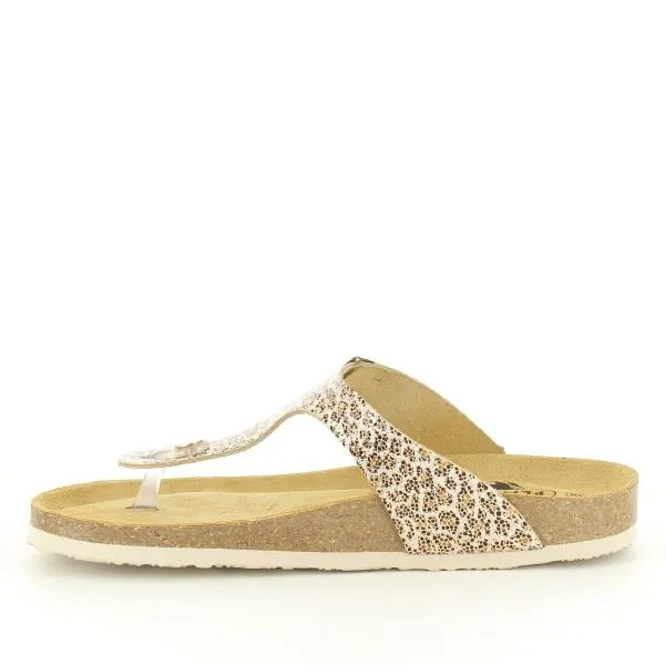 Plakton 181671 Leopard Print Thong Sandals