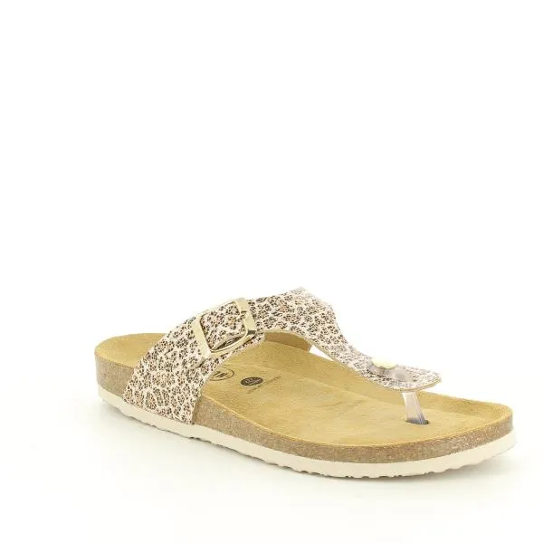 Plakton 181671 Leopard Print Thong Sandals