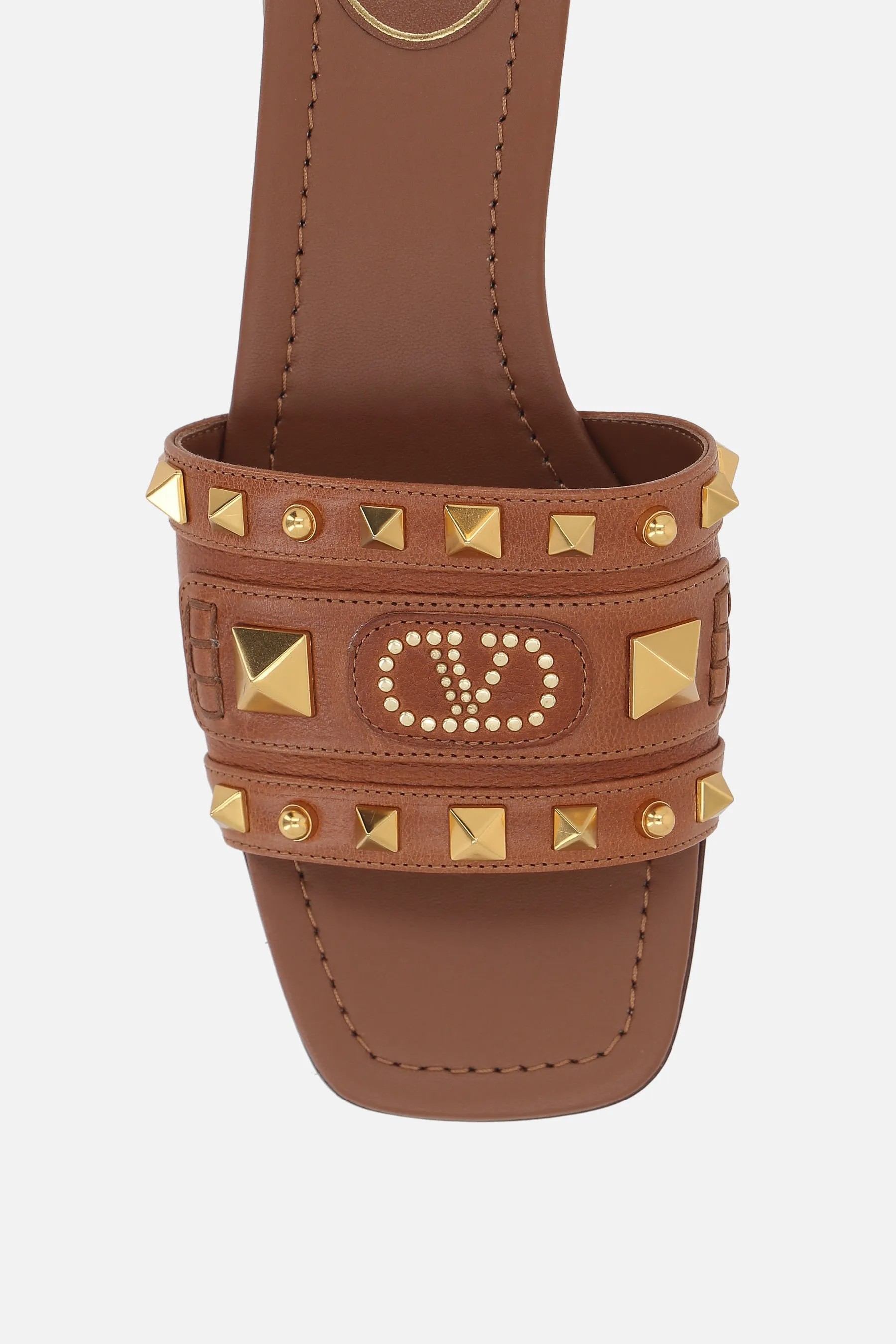 Plaster Cast Leather Slide Sandals