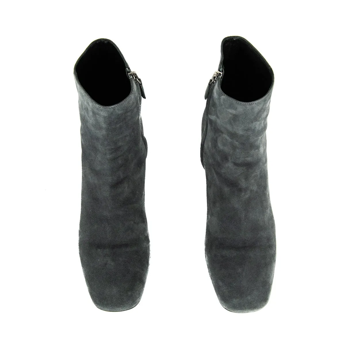 Prada Gray Suede Logo Ankle Boots Size US 10 | EU 40
