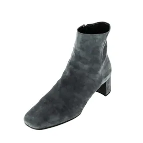Prada Gray Suede Logo Ankle Boots Size US 10 | EU 40
