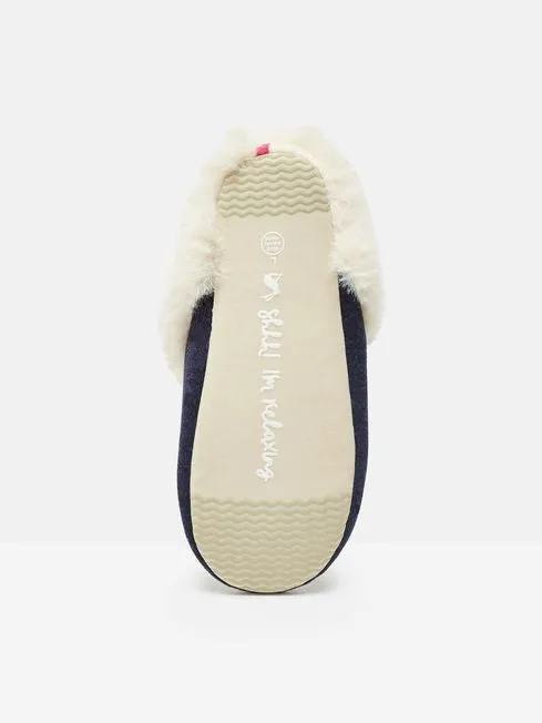 Slippet Luxe
Navy Embroided Slippers