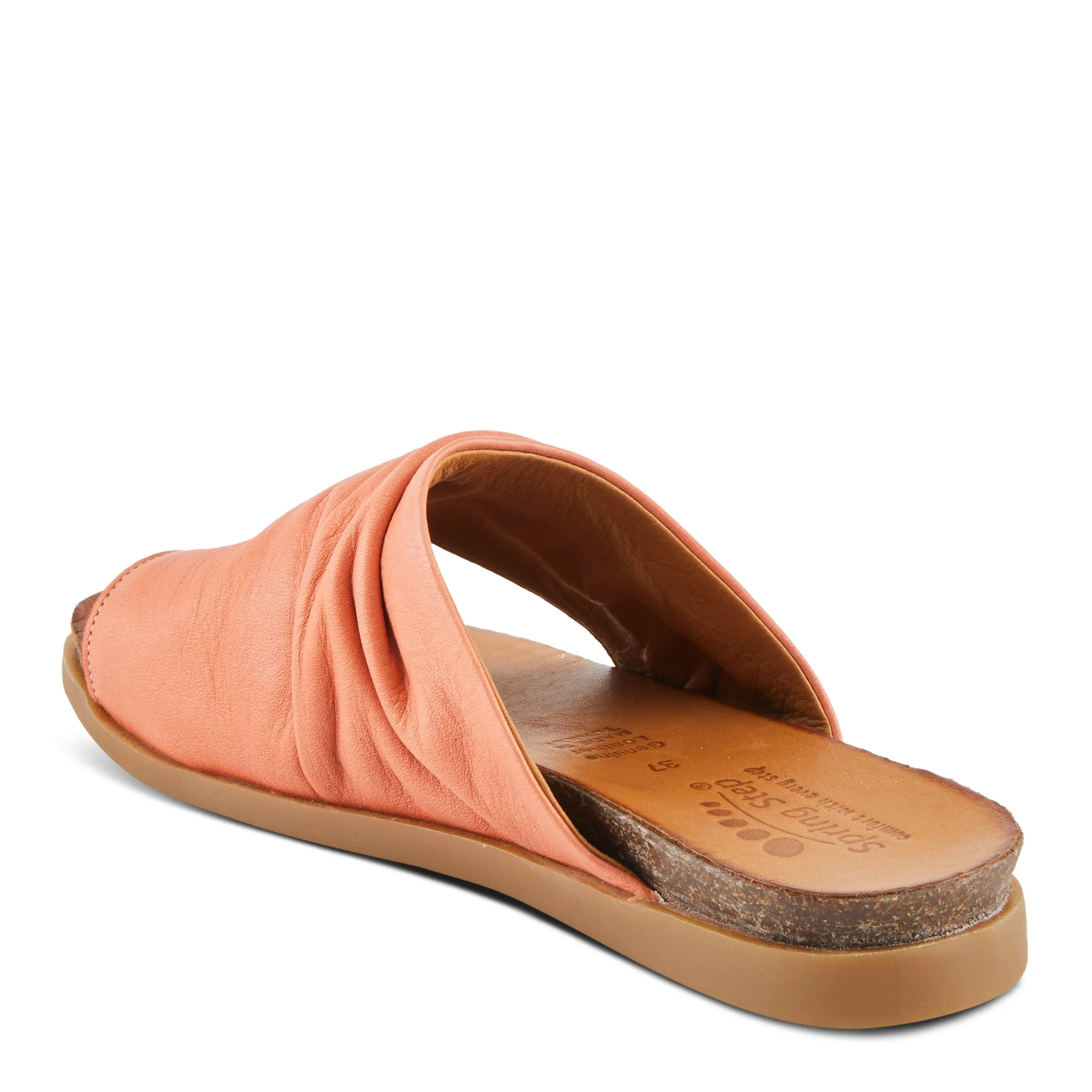 Spring Step Shoes Bates Sandals Women’s Leather Slide 1" Heel