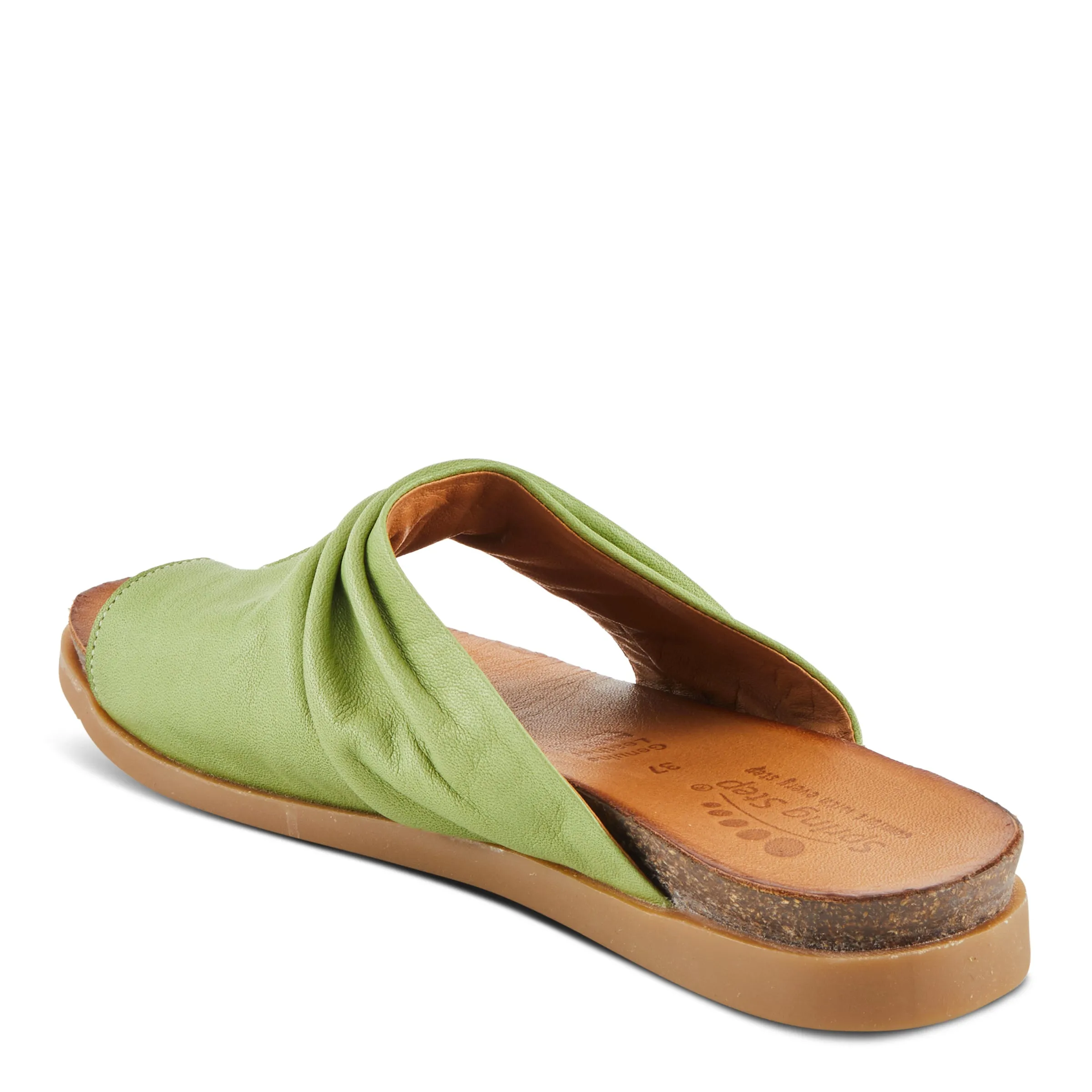 Spring Step Shoes Bates Sandals Women’s Leather Slide 1" Heel
