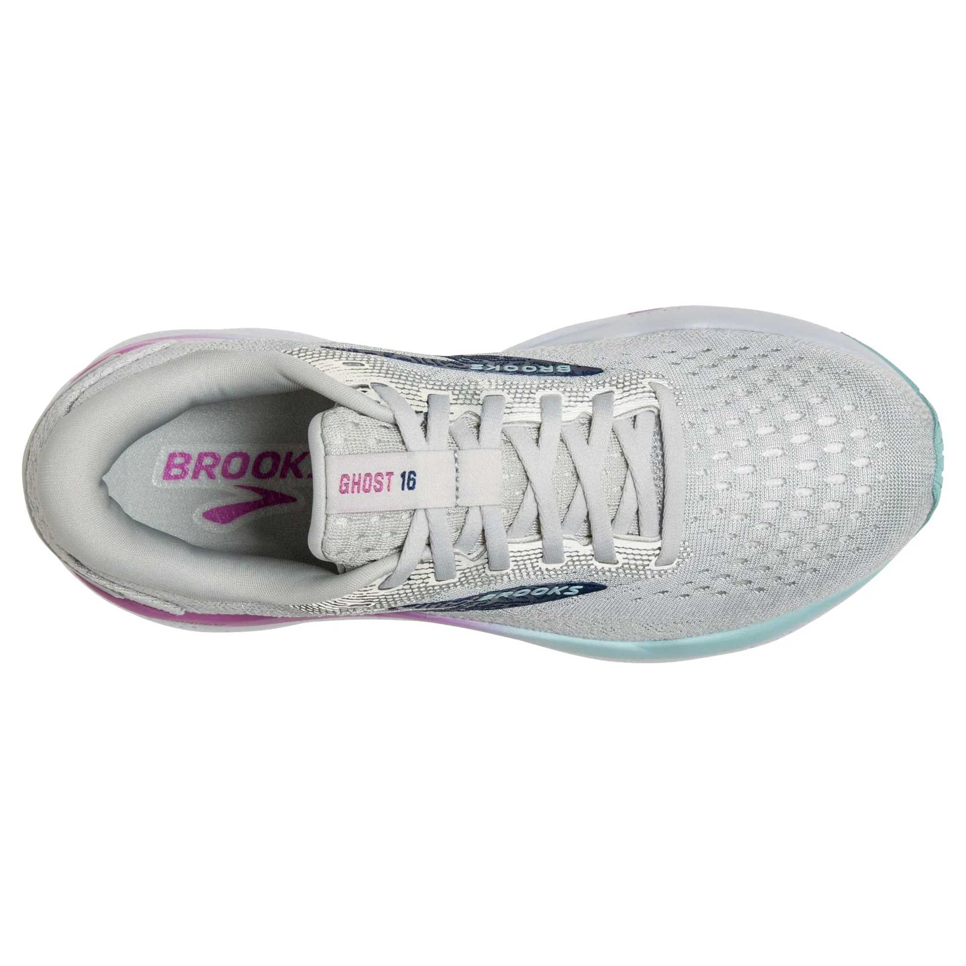 Women's Brooks Ghost 16 (White/Gray/Estate Blue)