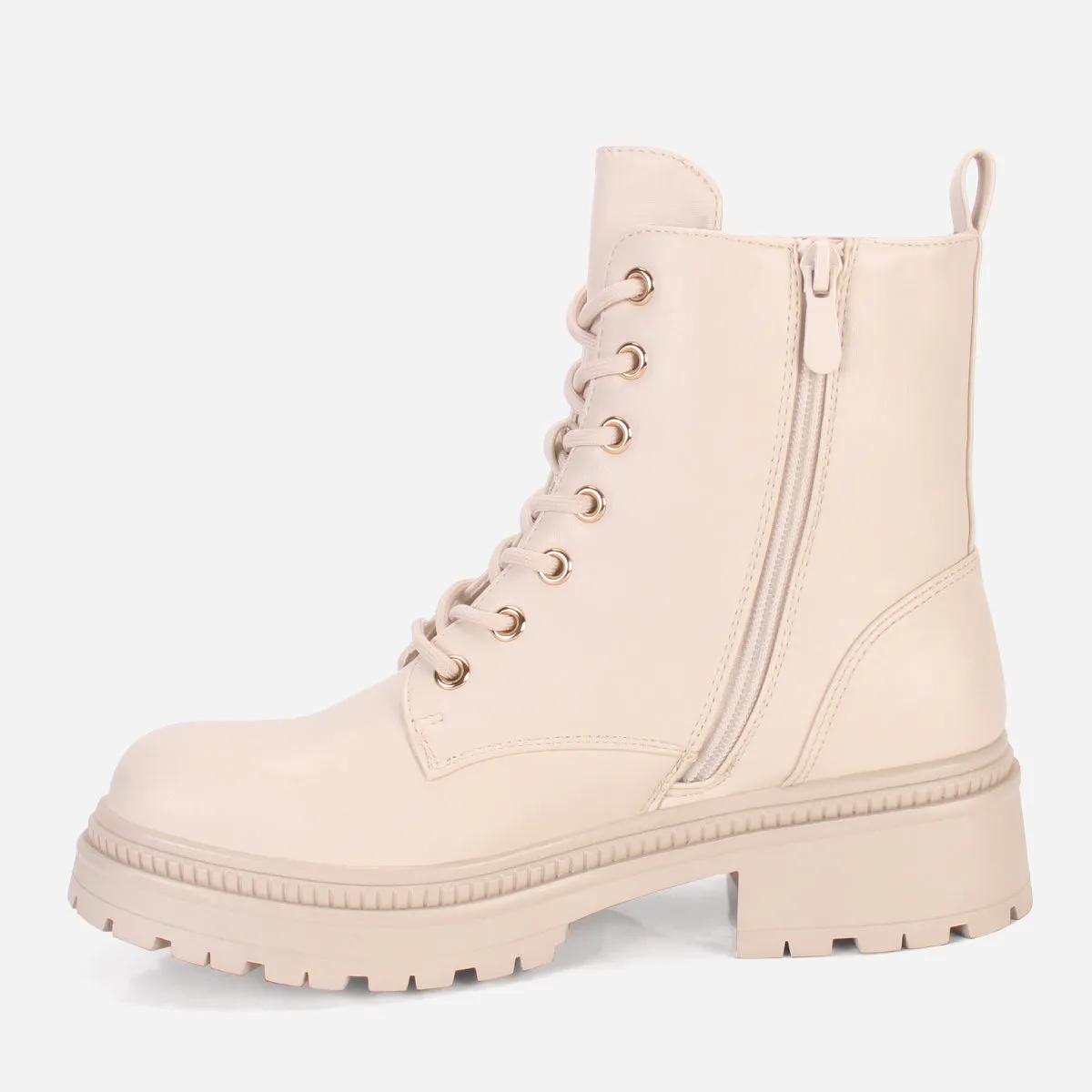 Womens "ARMANI" Lace Up Zipper Winter Boots